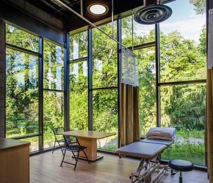 Warm, Modern Design Gives This Rehabilitation Center a Park-Like Atmosphere