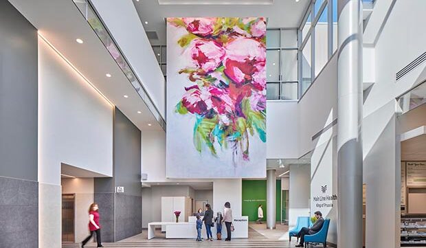 Supersized Floral Graphics Are a Key Interior Design Element at Main Line Health’s New Women’s Specialty Center